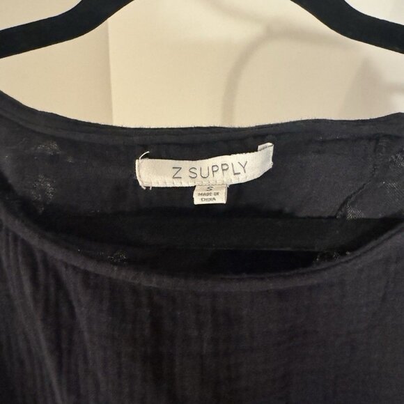 Z Supply Kahoot Black Slubbed Gauze Open Back Jumpsuit - Size S - Picture 4 of 4